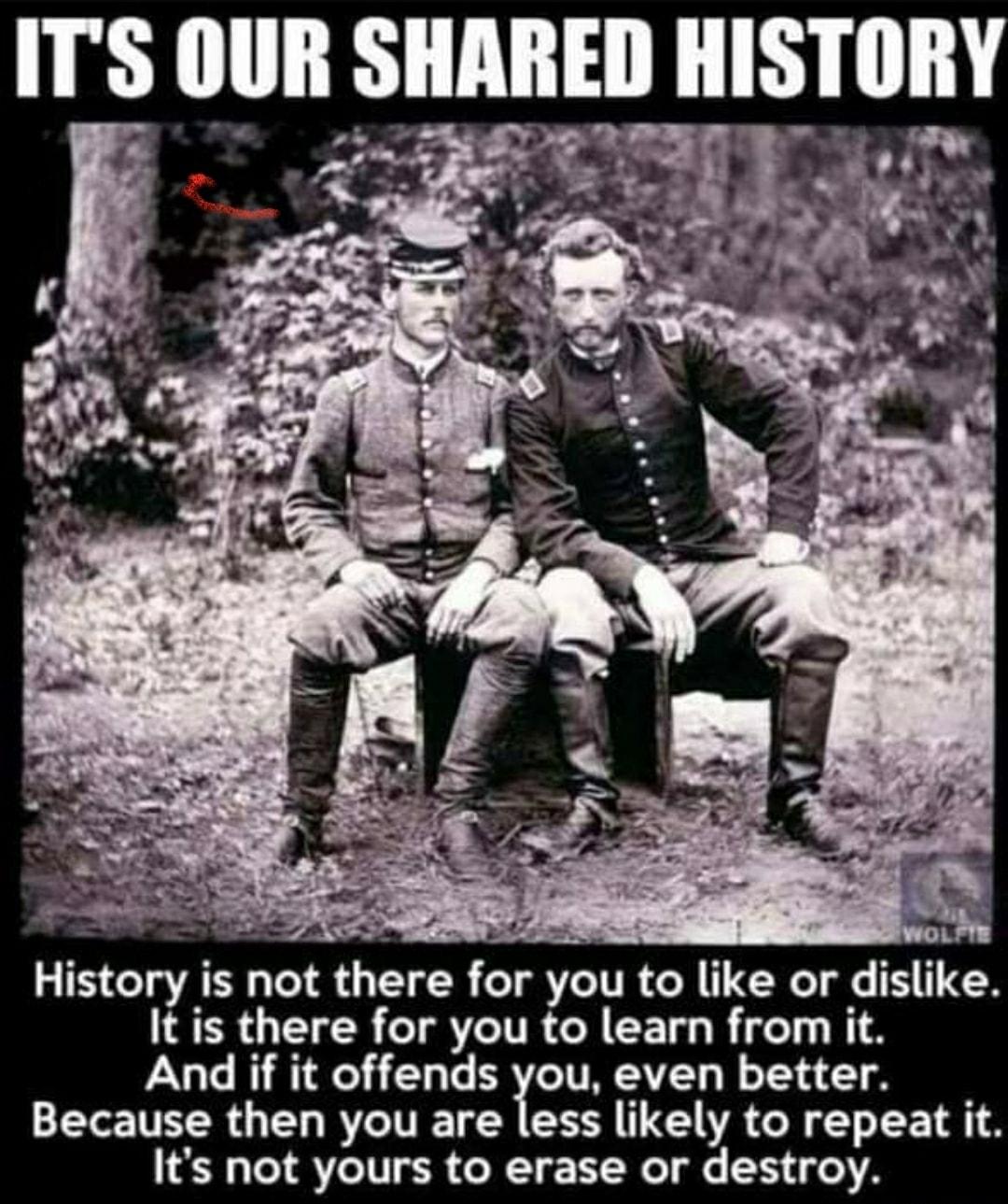 ITS OUR SIIAIIEII IIISTIIIlY History is not there for you to like or dlsllke It is there for you to learn from it And if it offends you even better Because then you are less likely to repeat it o1 ST R o W T T eT s o1V