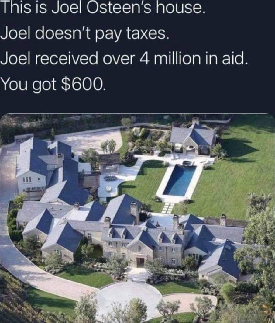 Thisis Joel Osteens house Joel doesnt pay taxes Joel received over 4 million in aid efelol Y5l00X