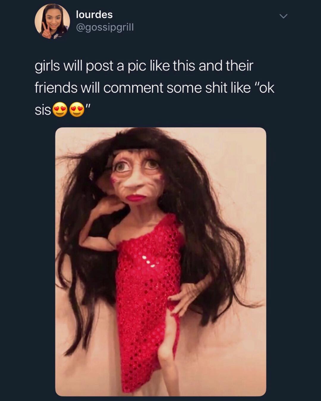 lourdes lee1SeTeglll v girls will post a pic like this and their friends will comment some shit like ok sis
