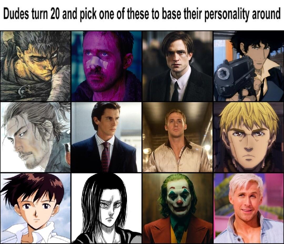 Dudes turn 20 and pick one of these to base their personality around
