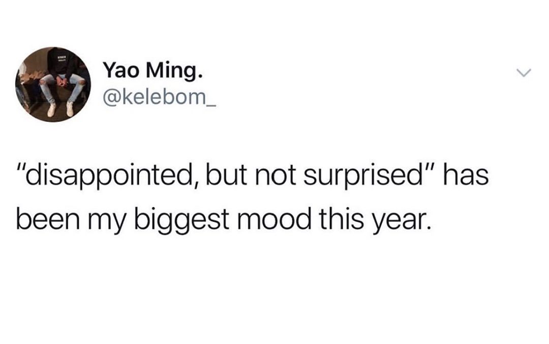 Yao Ming kelebom_ disappointed but not surprised has been my biggest mood this year