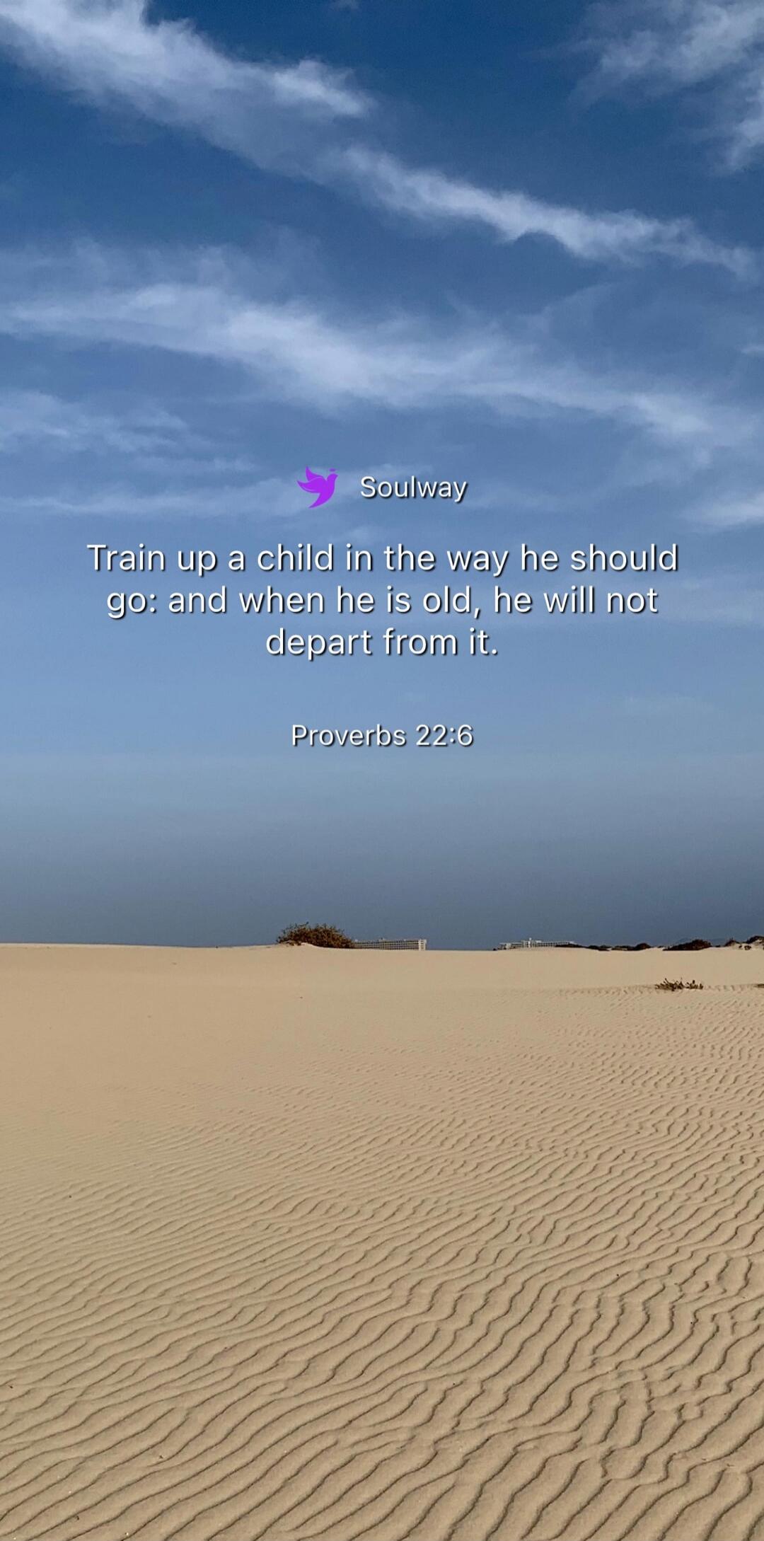 Soulway Train up a child in the way he should go: and when he is old, he will not depart from it. Proverbs 22:6