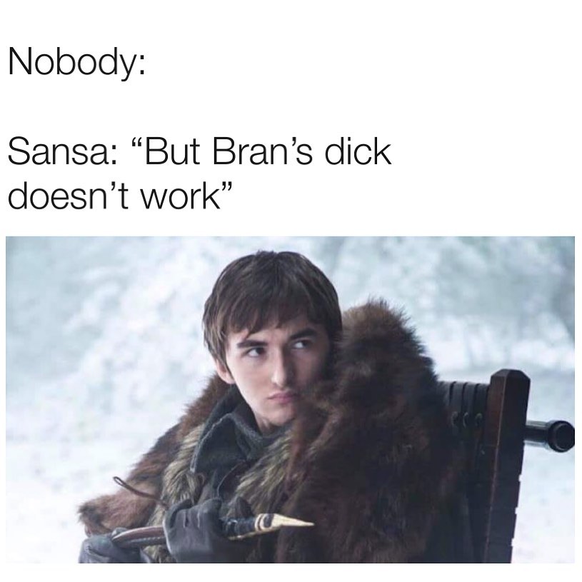 Nobody Sansa But Brans dick doesnt work