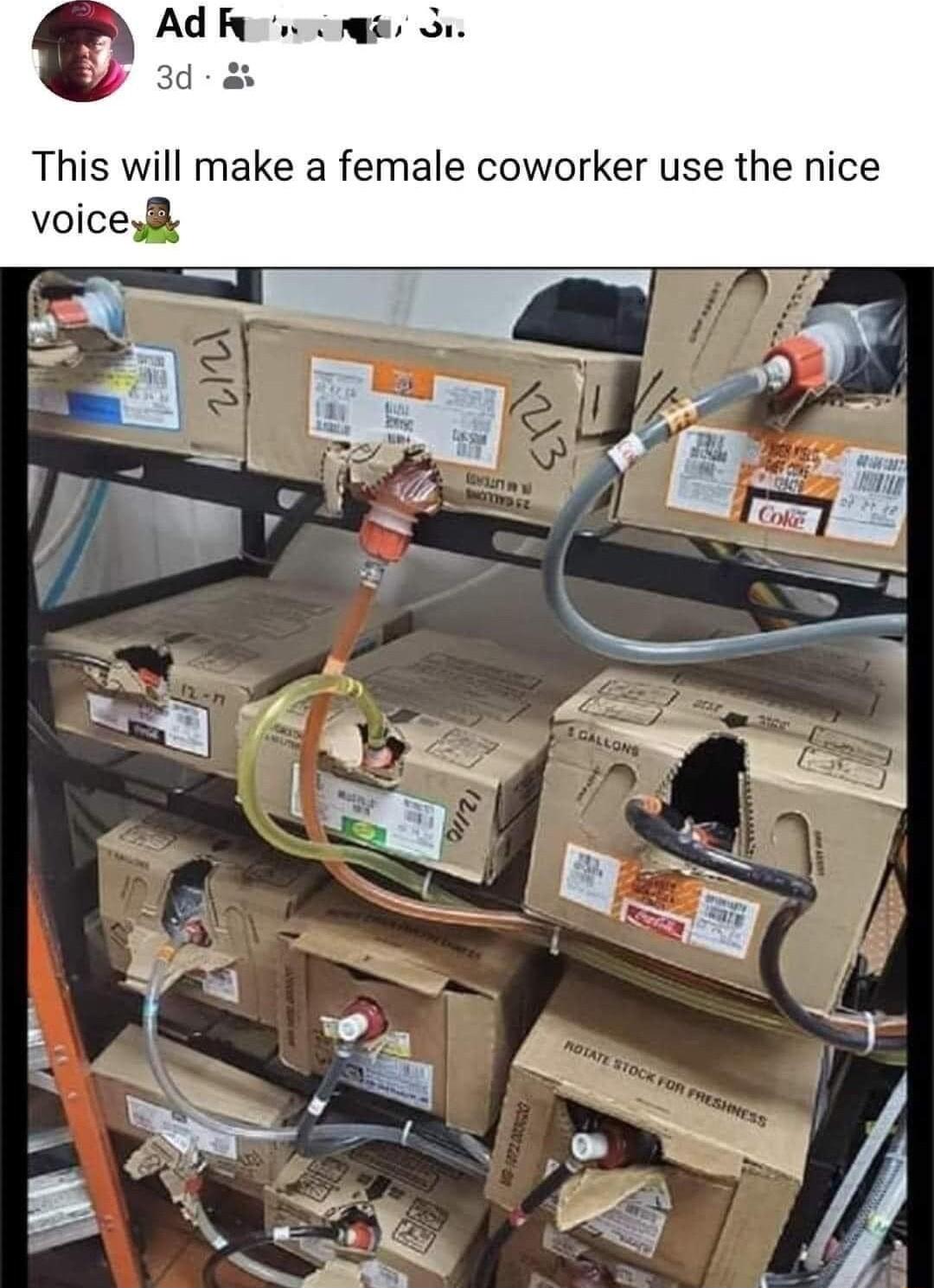 This will make a female coworker use the nice vmce