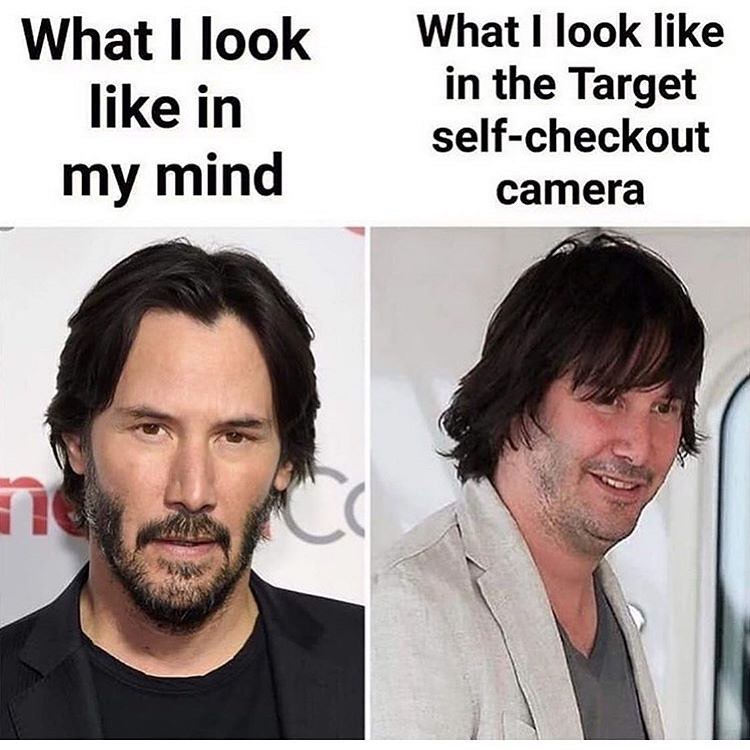 What look What I look like like in in the Target 5 self checkout my mind camera