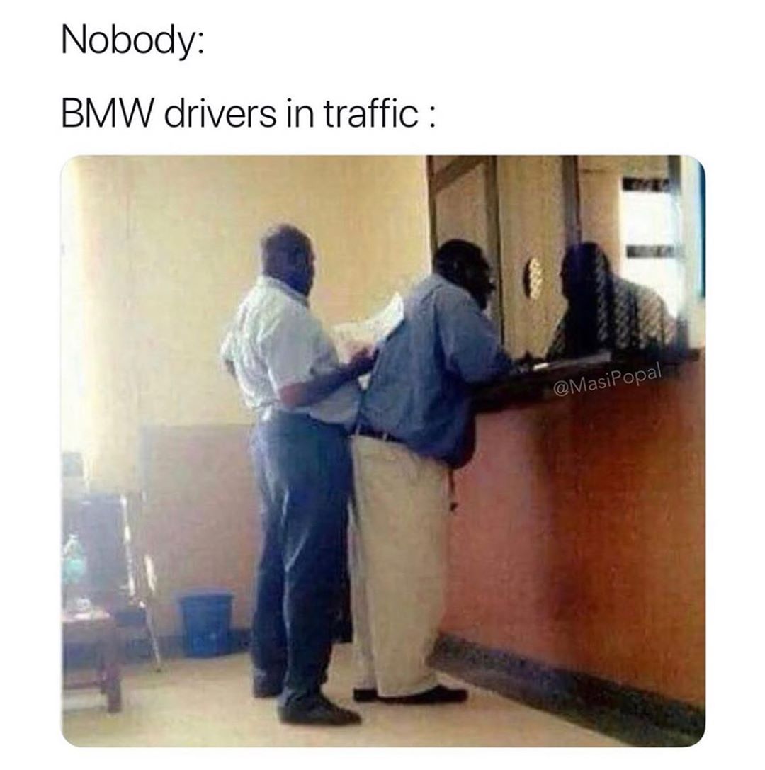 Nobody BMW drivers in traffic