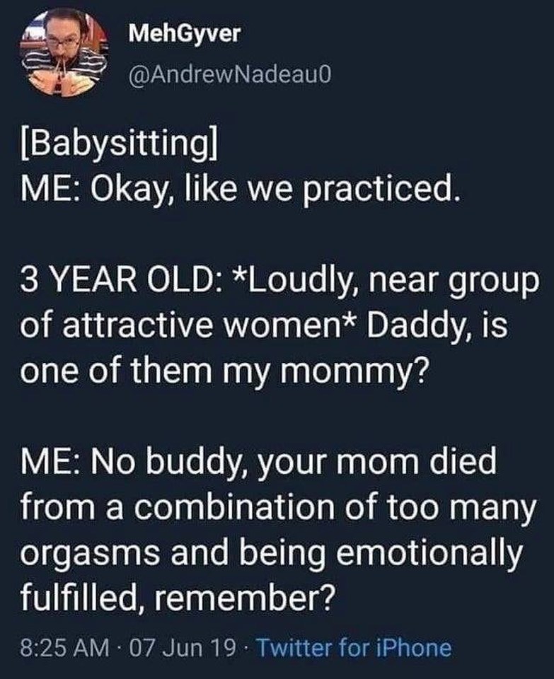 MehGyver S AndrewNadeau0 EELVSiailale WISHOLE A I CRWENo g Te e1Te 3 YEAR OLD Loudly near group o Y i o3 AR Vo g T kel DF Te 0 A S one of them my mommy V58 eX o0e o YA o 10 i o g g We Ts ligelagl Nelolpglolat 1egNe M eTeNasF 14 orgasms and being emotionally fulfilled remember 825 AM 07 Jun 19 Twitter for iPhone