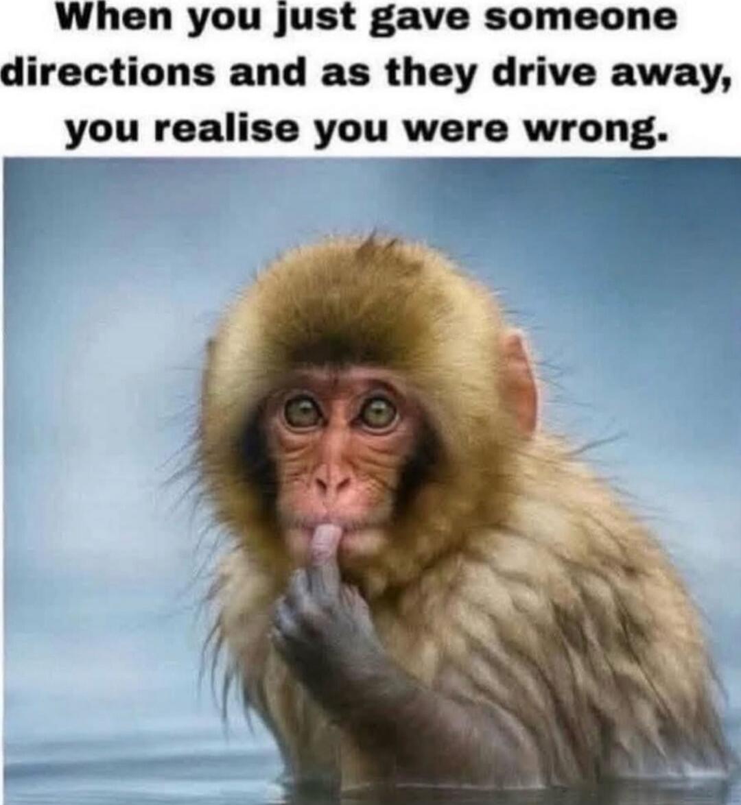 When you just gave someone directions and as they drive away, you realise you were wrong.