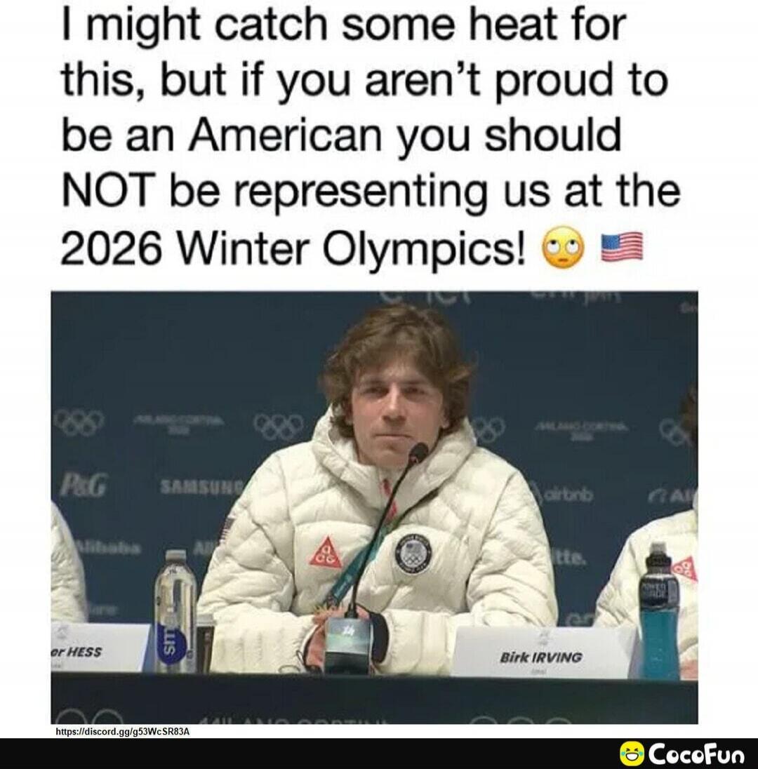 I might catch some heat for this, but if you aren’t proud to be an American you should NOT be representing us at the 2026 Winter Olympics!