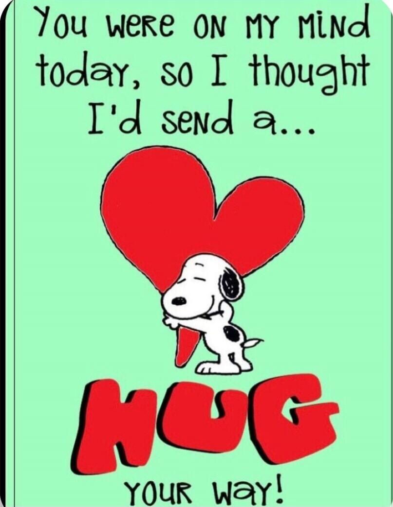 You were on my mind today, so I thought I'd send a... HUG your way!