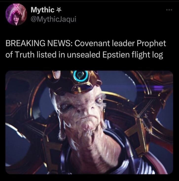 Mythic 3 Mythiclaqui BREAKING NEWS Covenant leader Prophet of Truth listed in unsealed Epstien flight log