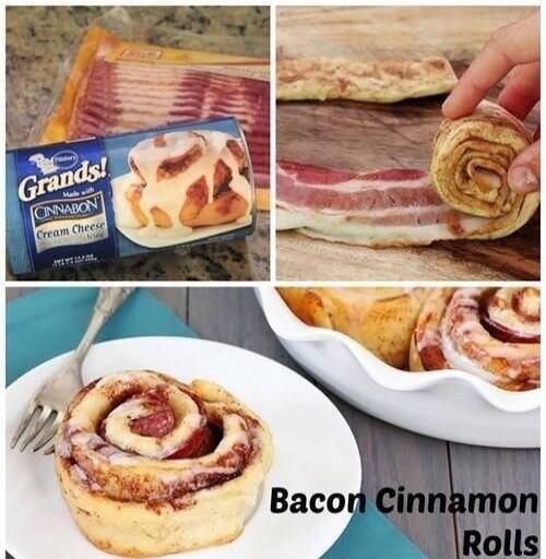 Grands! Made with Cinnabon Cream Cheese Icing Bacon Cinnamon Rolls