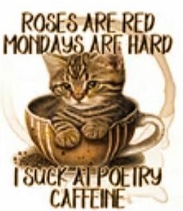  Roses are red Mondays are hard I suck at poetry caffeine 