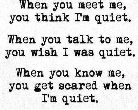 When you meet me, you think I'm quiet.
When you talk to me, you wish I was quiet.
When you know me, you get scared when I'm quiet.
Session ID: 1020021.