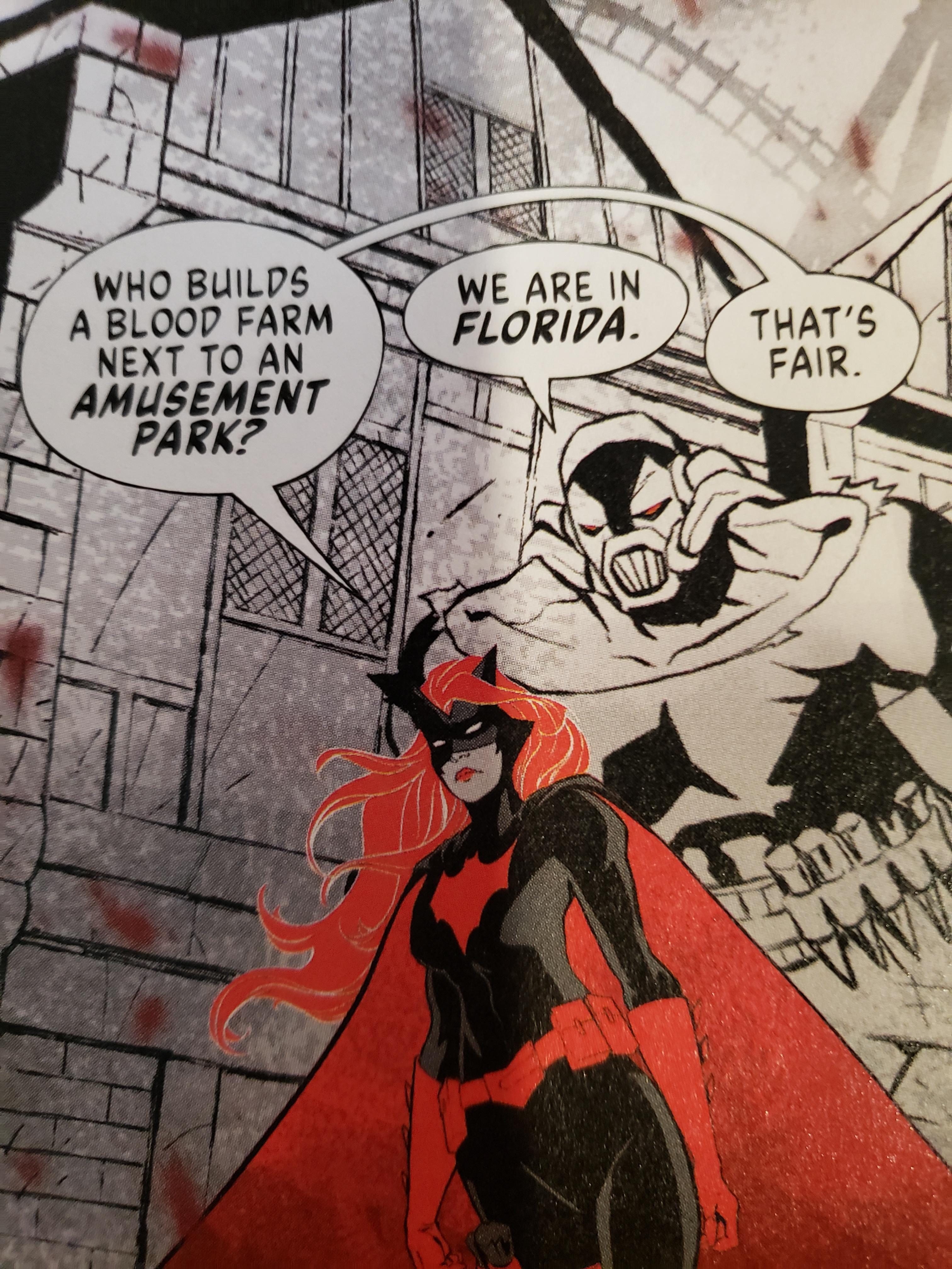 L WE ARE IN A BLOOD FARM NEXT 1O AN s AMUSEMENT N PARK