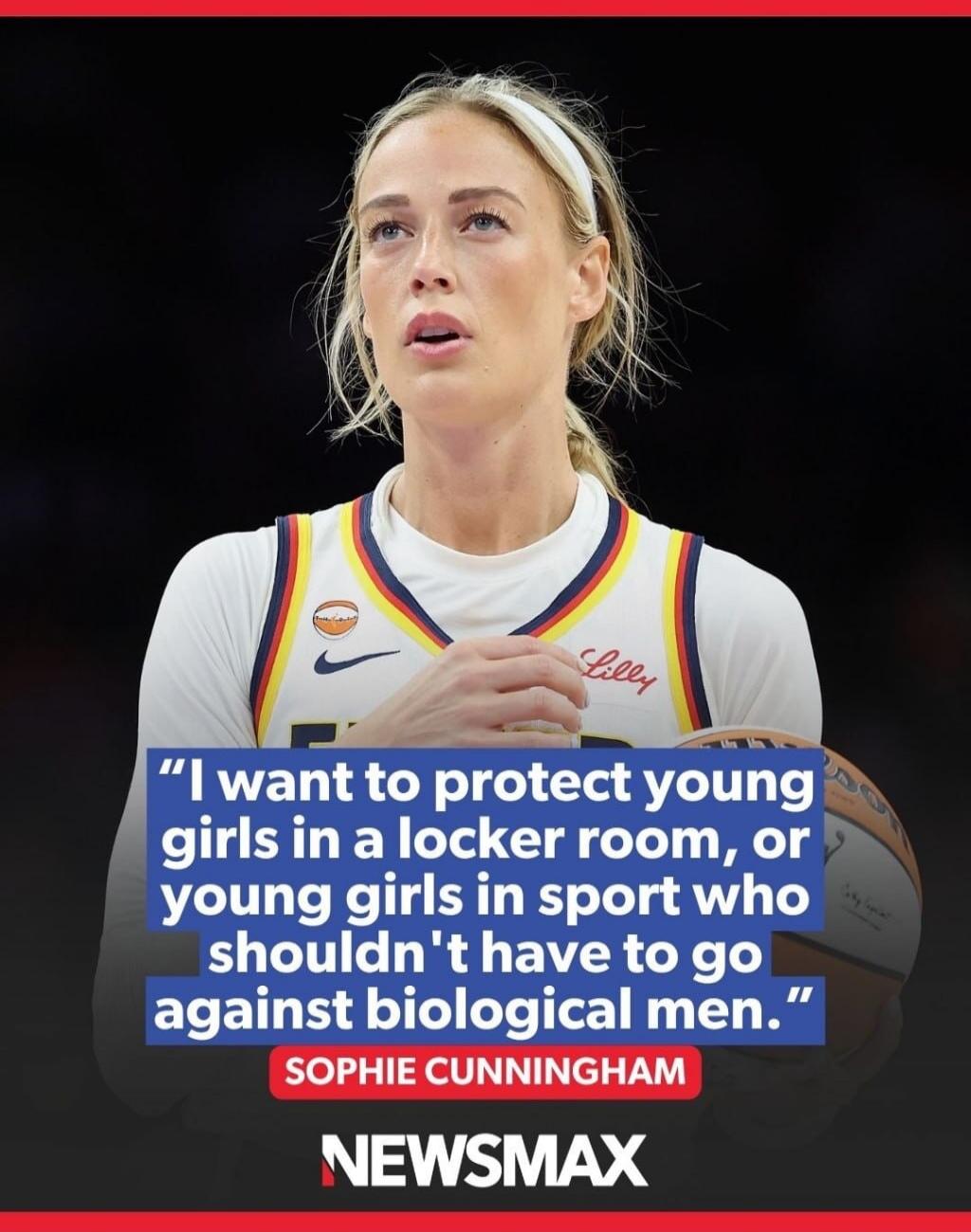 I want to protect young girls in a locker room, or young girls in sport who shouldn't have to go against biological men. SOPHIE CUNNINGHAM NEWSMAX
