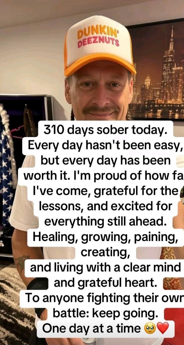 310 days sober today. Every day hasn't been easy, but every day has been worth it. I'm proud of how far I've come, grateful for the lessons, and excited for everything still ahead. Healing, growing, paining, creating, and living with a clear mind and grateful heart. To anyone fighting their own battle: keep going. One day at a time. The man in the 
