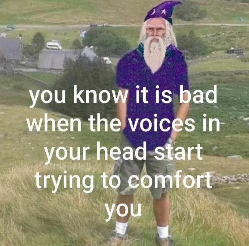 oA o A you know it isbad when thevoicgs in LA EL RS CTE trying to comfort of Y L1