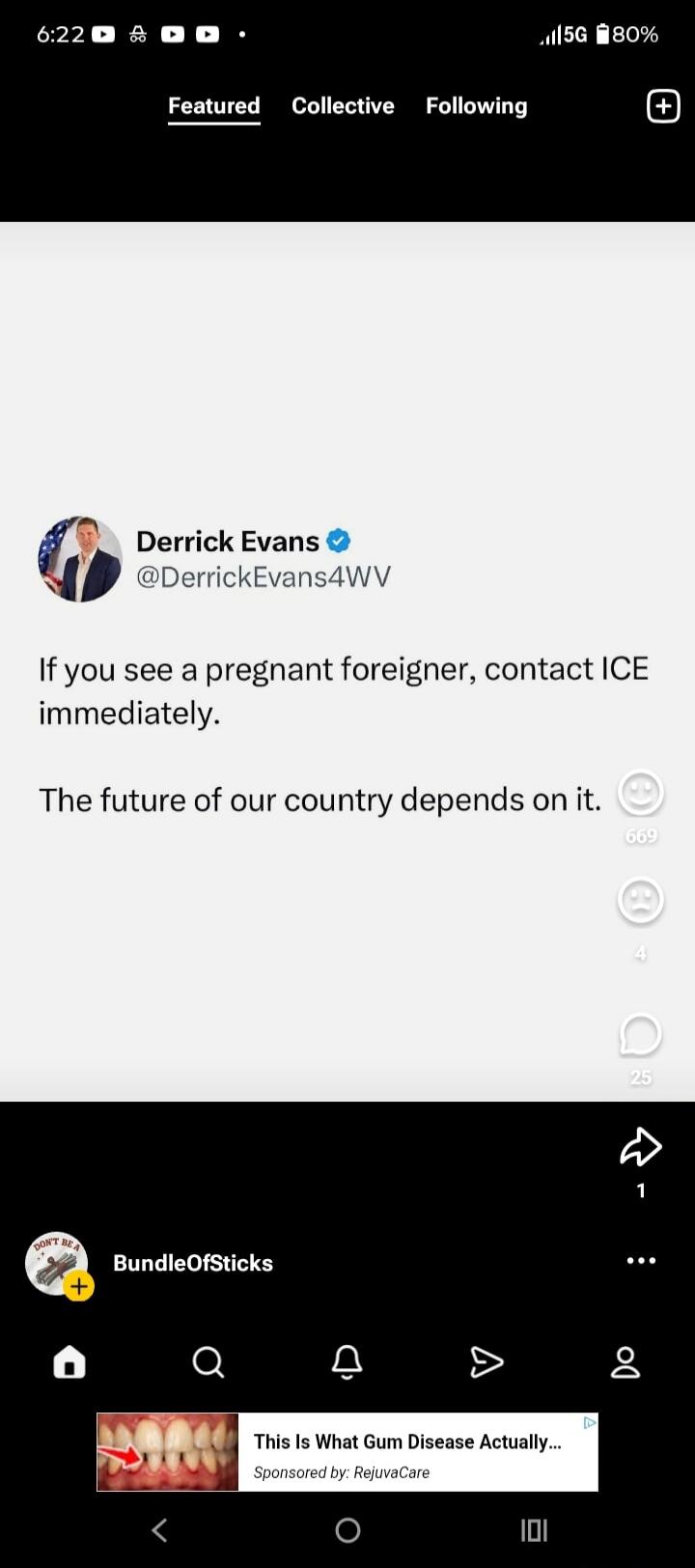 Derrick Evans @DerrickEvans4WV If you see a pregnant foreigner, contact ICE immediately. The future of our country depends on it.