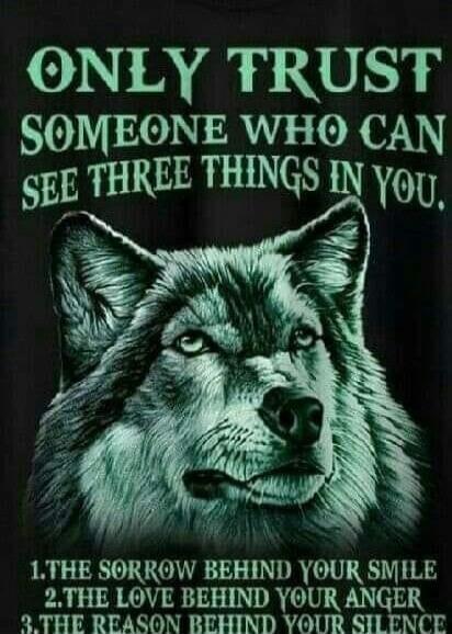 ONLY TRUST SOMEONE WHO CAN SEE THREE THINGS IN YOU. 1. THE SORROW BEHIND YOUR SMILE 2. THE LOVE BEHIND YOUR ANGER 3. THE REASON BEHIND YOUR SILENCE