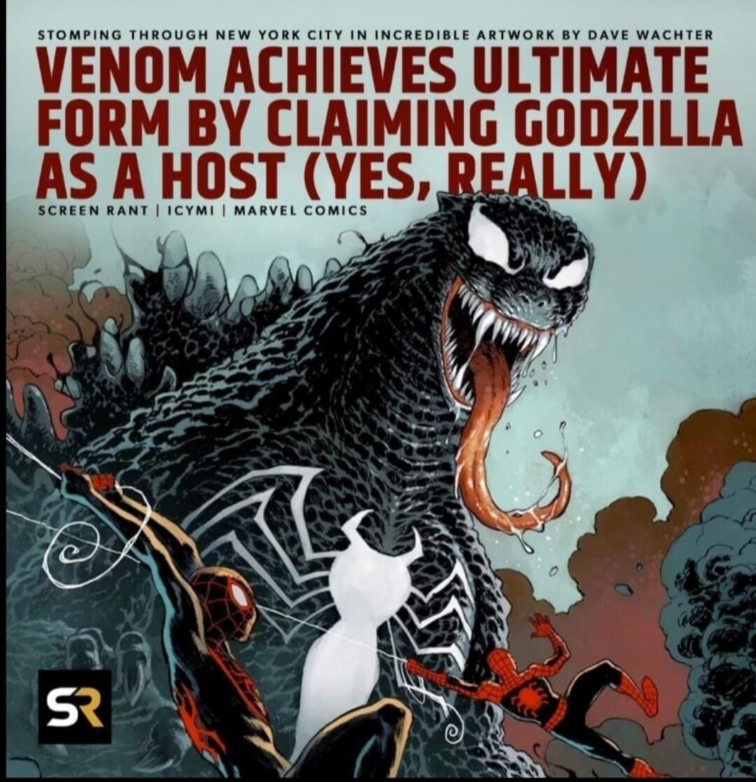 STOMPING THROUGH NEW YORK CITY IN INCREDIBLE ARTWORK BY DAVE WACHTER
VENOM ACHIEVES ULTIMATE FORM BY CLAIMING GODZILLA AS A HOST (YES, REALLY)
SCREEN RANT | LICYMM | MARVEL COMICS