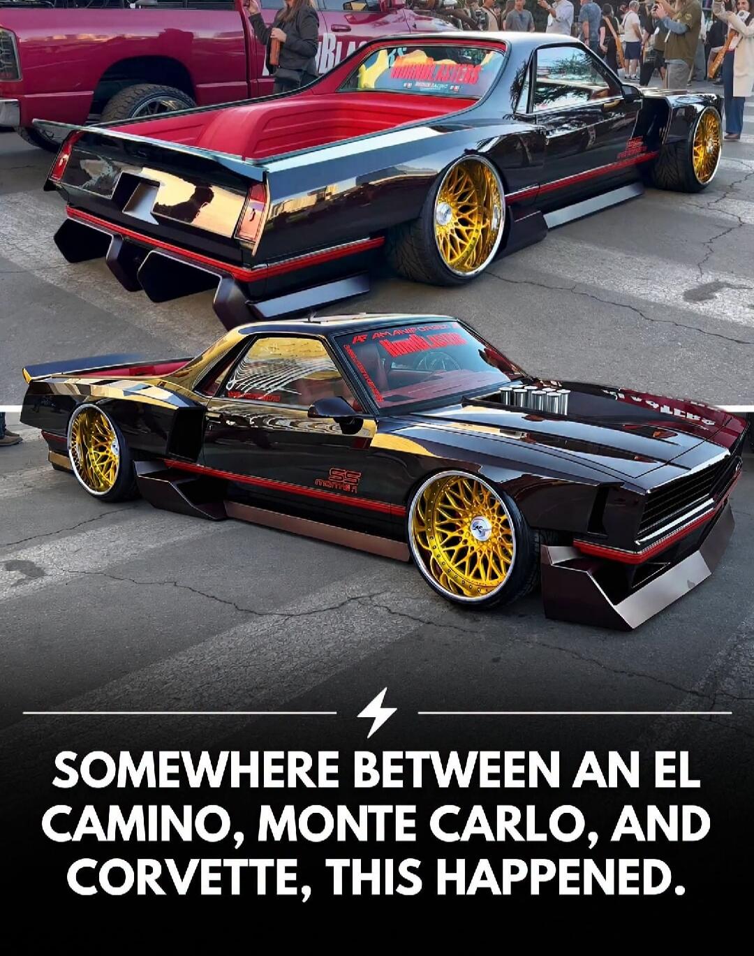 SOMEWHERE BETWEEN AN EL CAMINO, MONTE CARLO, AND CORVETTE, THIS HAPPENED.
