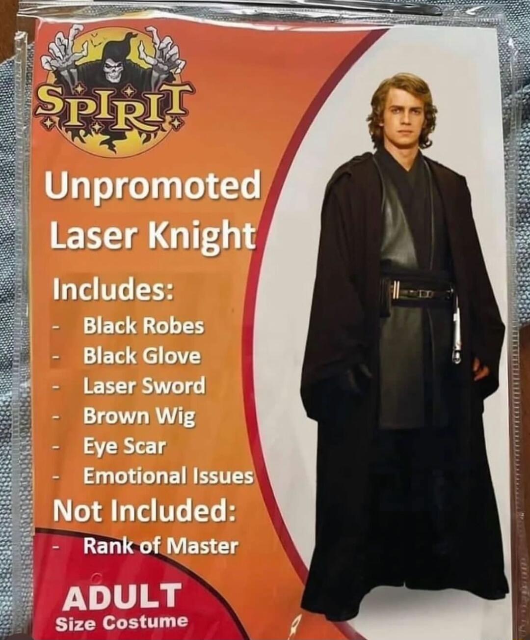 Laser Knight Includes Black Robes Black Glove Laser Sword Brown Wig Eye Scar Emotional Issues Not Included BLELLS Y EE S ADULT Size Costume 7