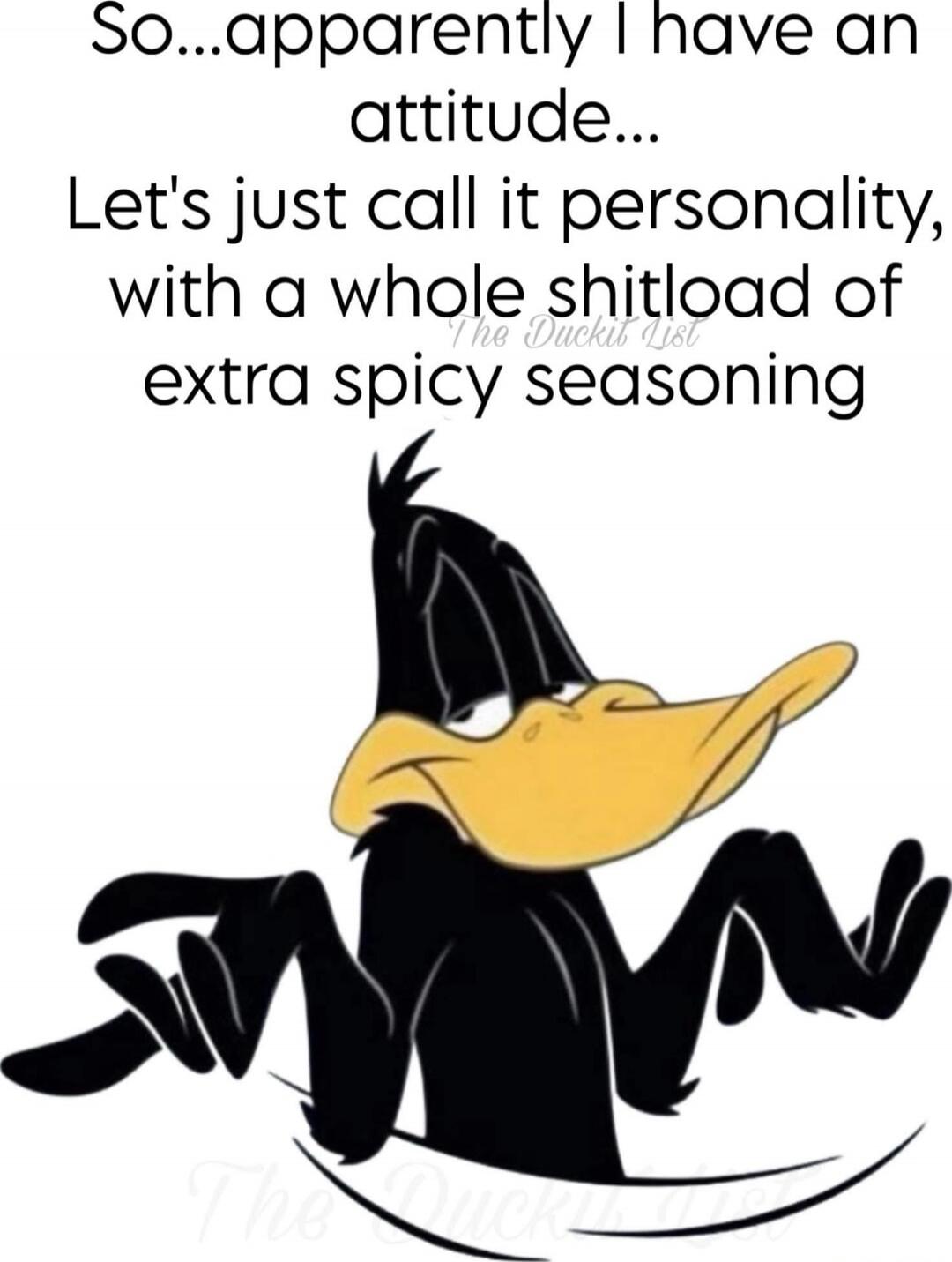 So...apparently I have an attitude... Let's just call it personality, with a whole shitload of extra spicy seasoning