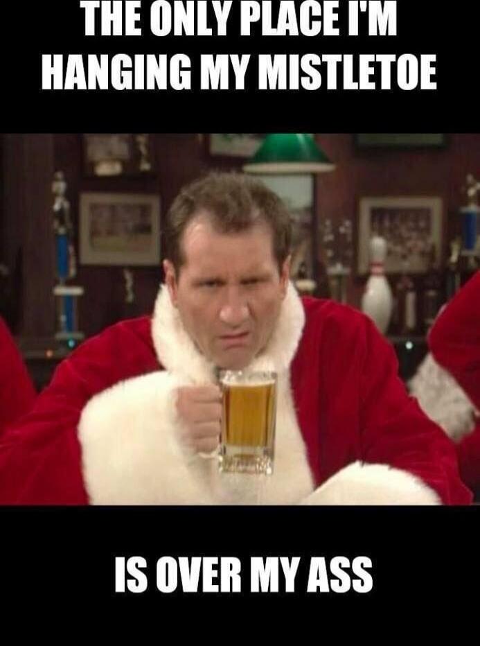 THE ONLY PLACE I'M HANGING MY MISTLETOE IS OVER MY ASS