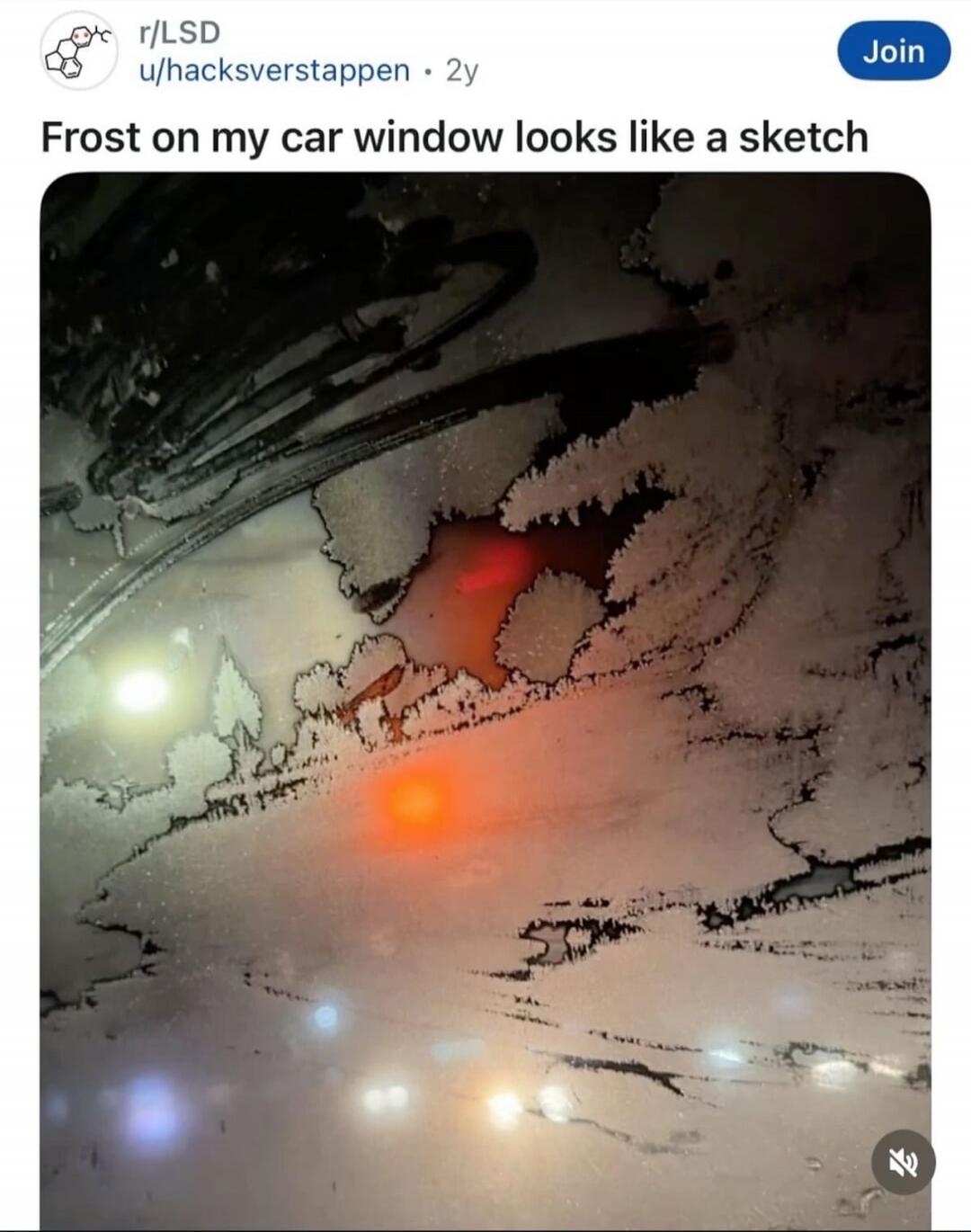 Frost on my car window looks like a sketch