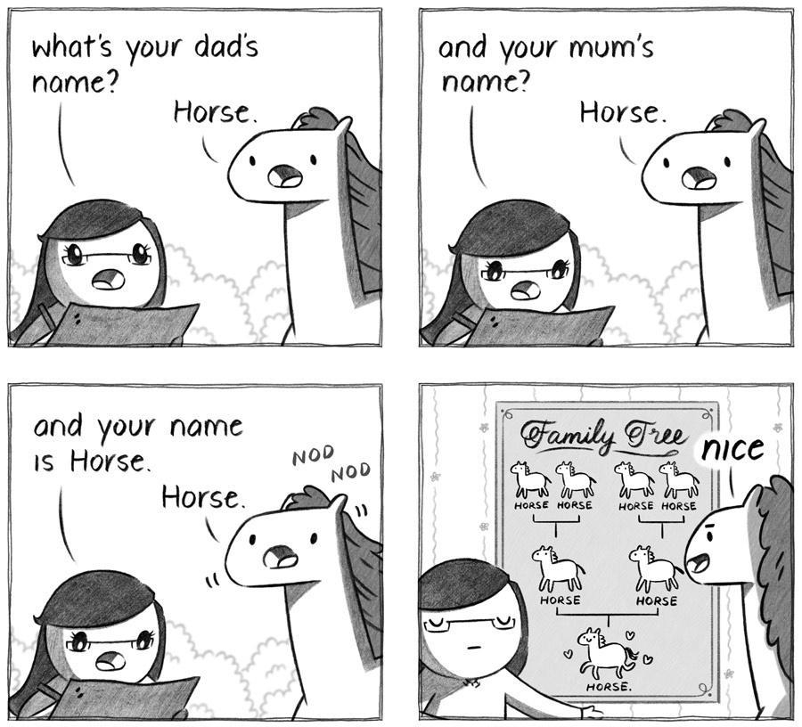 whats your dads name k Horse and your mums nome Horse and your name 1s Horse noo K Horse