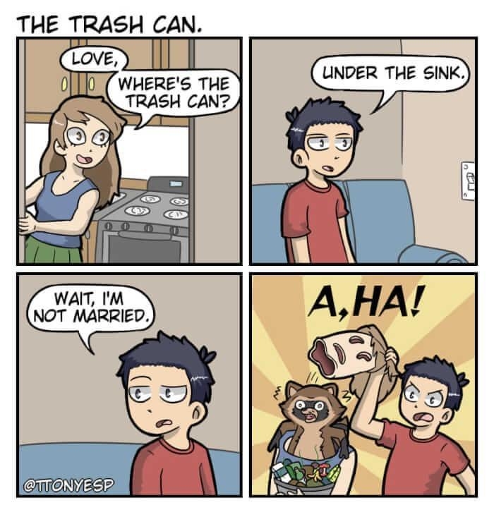 THE TRASH CAN CoNE WAIT IM NOT MARRIED