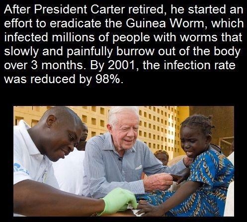 PaNi CI S e L 1 M OFTs I Y il T ML TN eTg Yo 14 effort to eradicate the Guinea Worm which infected millions of people with worms that Sl TaTe W1y V VA oW g el VATV 1 o f LW oTeTe 1 over 3 months By 2001 the infection rate was reduced by 98