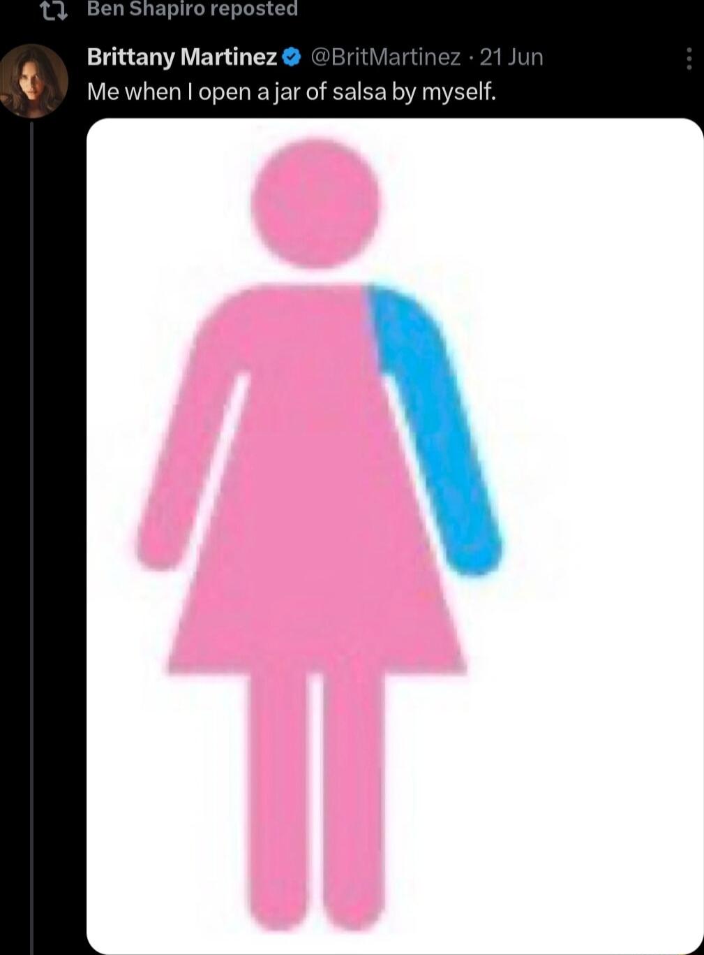 Brittany Martinez Me when open ajar of salsa by myself