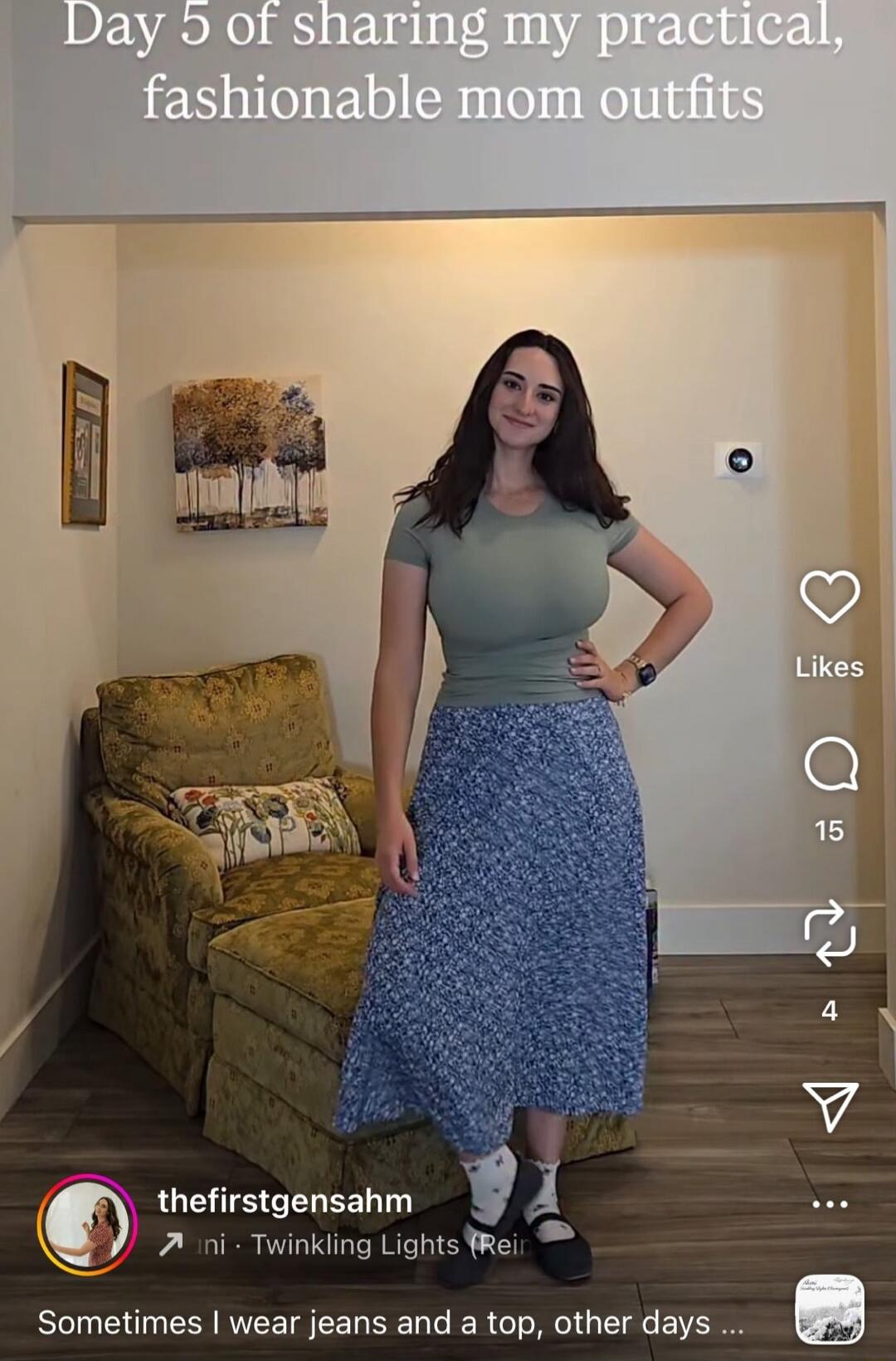 Day 5 of sharing my practical, fashionable mom outfits
Sometimes I wear jeans and a top, other days …