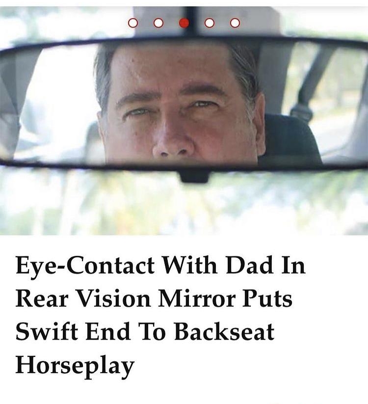 Eye Contact With Dad In Rear Vision Mirror Puts Swift End To Backseat Horseplay