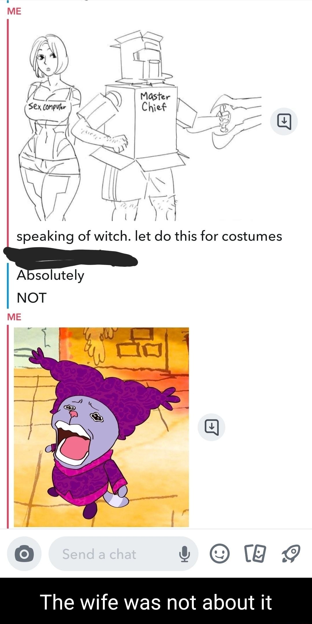 speaking of witch let do this for costumes Aso utely NOT 0 Y The wife was not t