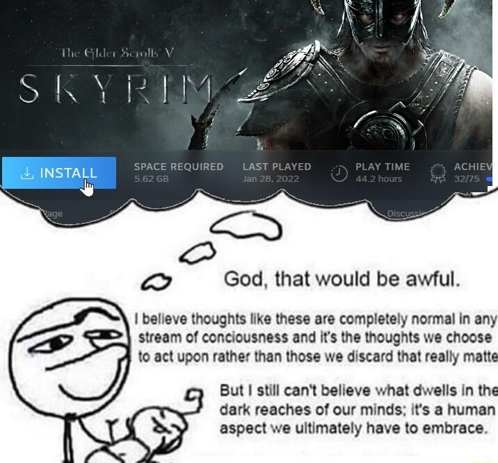 God that would be awful 1 belleve thoughts fike these are completely normal in any stream of conciousness and Its the thoughts we choose 10 act upon rather than those we discard that really matte gy Butl stil cant believe what dwells I the dark reaches of our minds its a human aspect we ultimately have to embrace