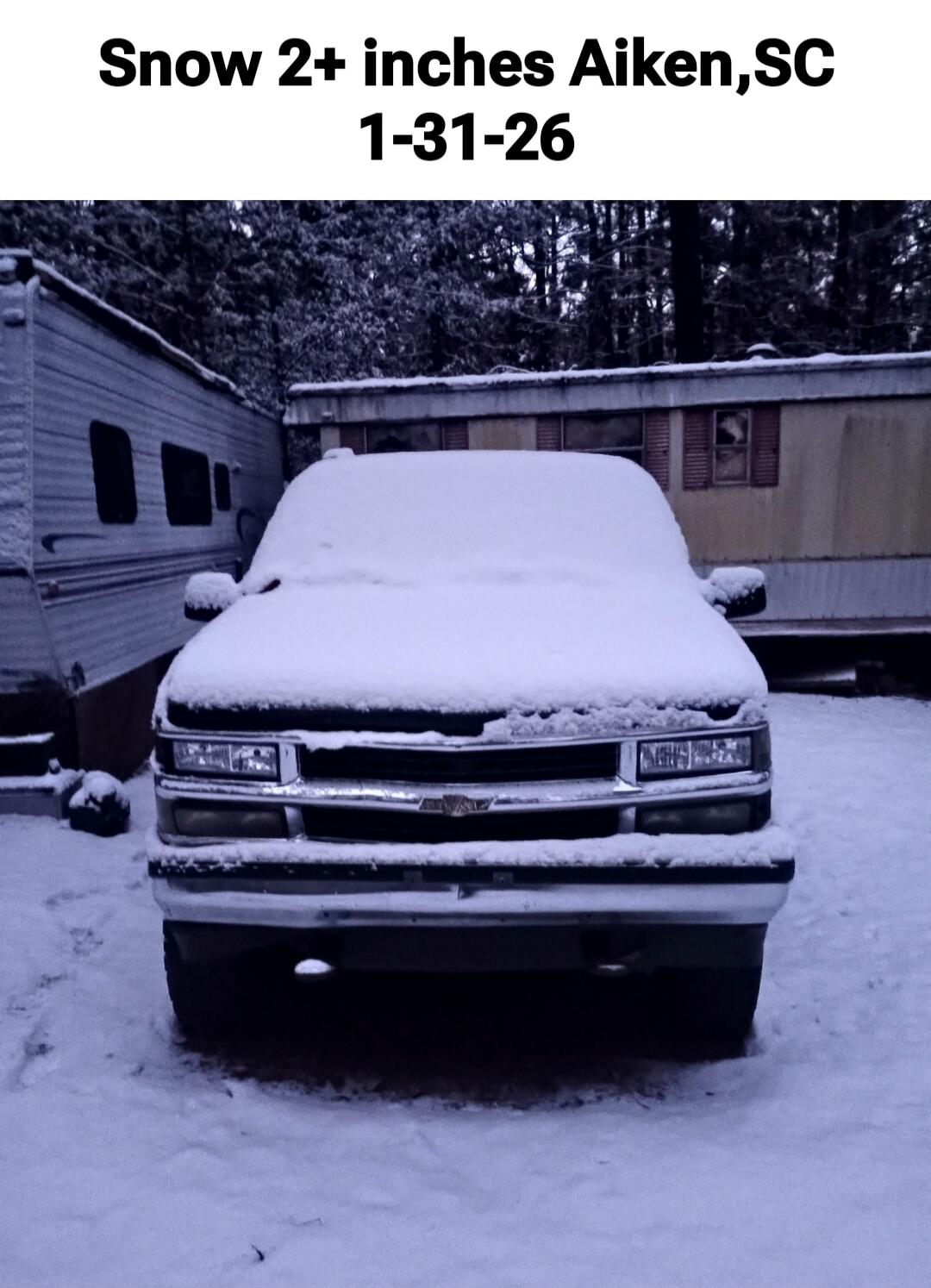 Snow 2+ inches Aiken,SC 1-31-26
