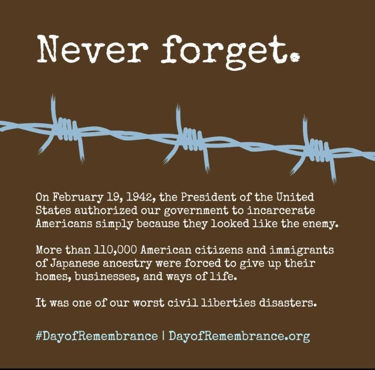 745 g Xe of o8 On February 19 1942 the President of the United States authorized our government to incarcerate Anericans simply because they ooked 1ike the eneny More than 110000 American citizens and inmigrants of Japanese ancestry were forced to give up their honmes businesses and ways of 1ife 1t was one of our worst civil liberties disasters DayofRemenbrance DayofRemembranceorg