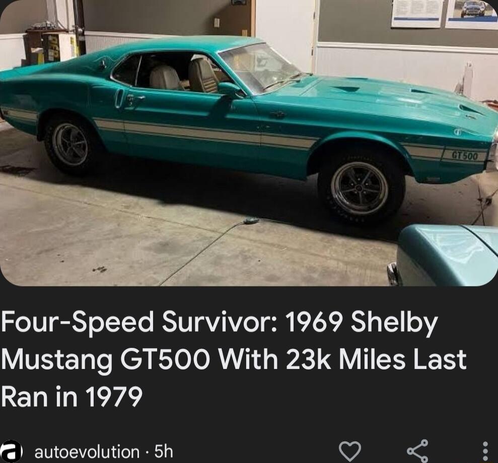 Four Speed Survivor 1969 Shelby Mustang GT500 With 23k Miles Last Ranin 1979 F autoevolution 5h