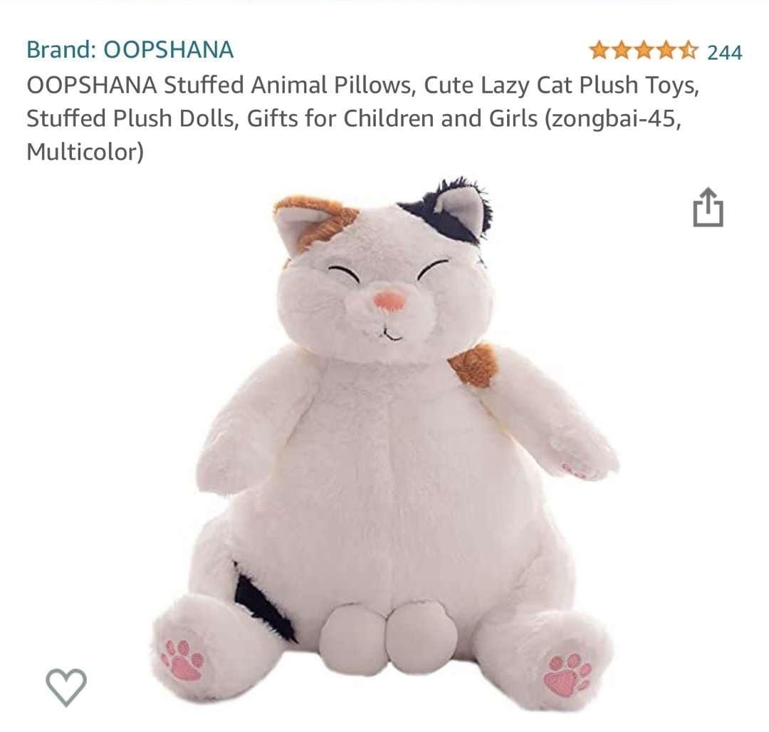 i 130 AM 1 Q_ search Amazon Fun is in the cards with virtual experiences Brand OOPSHANA 244 OOPSHANA Stuffed Animal Pillows Cute Lazy Cat Plush Toys Stuffed Plush Dolls Gifts for Children and Girls zongbai 45 Multicolor l Glfts for Children