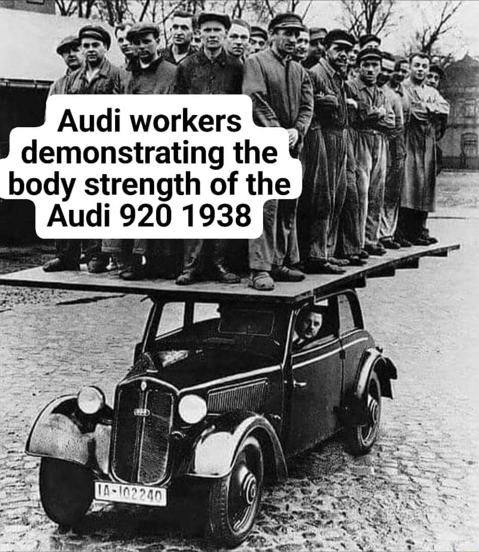 Emonstrating the body strength of the Audi 920 1938 23