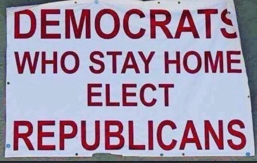 DEMOCRATY WHO STAY HOME ELECT REPUBLICANS