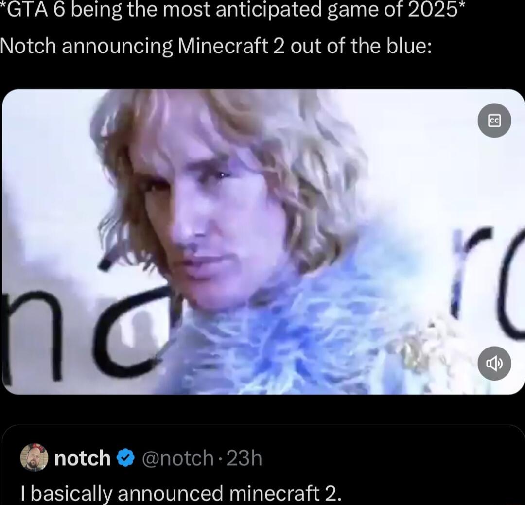 GTA 6 being the most anticipated game of 2025 Notch announcing Minecraft 2 out of the blue