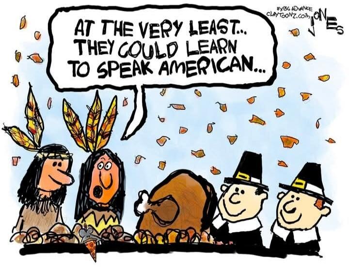 AT THE VERY LEAST... THEY COULD LEARN TO SPEAK AMERICAN...