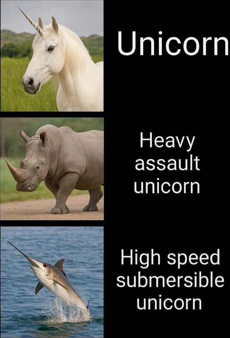 Unicorn
Heavy assault unicorn
High speed submersible unicorn
