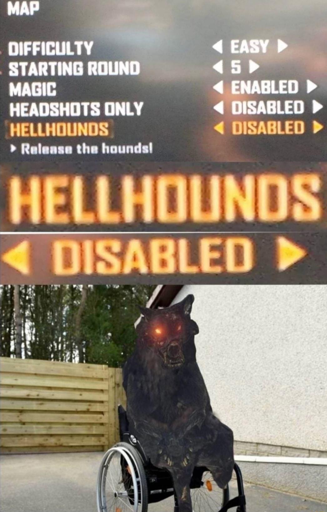 HELLHOUNDS DISABLED Ralense the hounds AT lvllrHll 1 B N B awie T