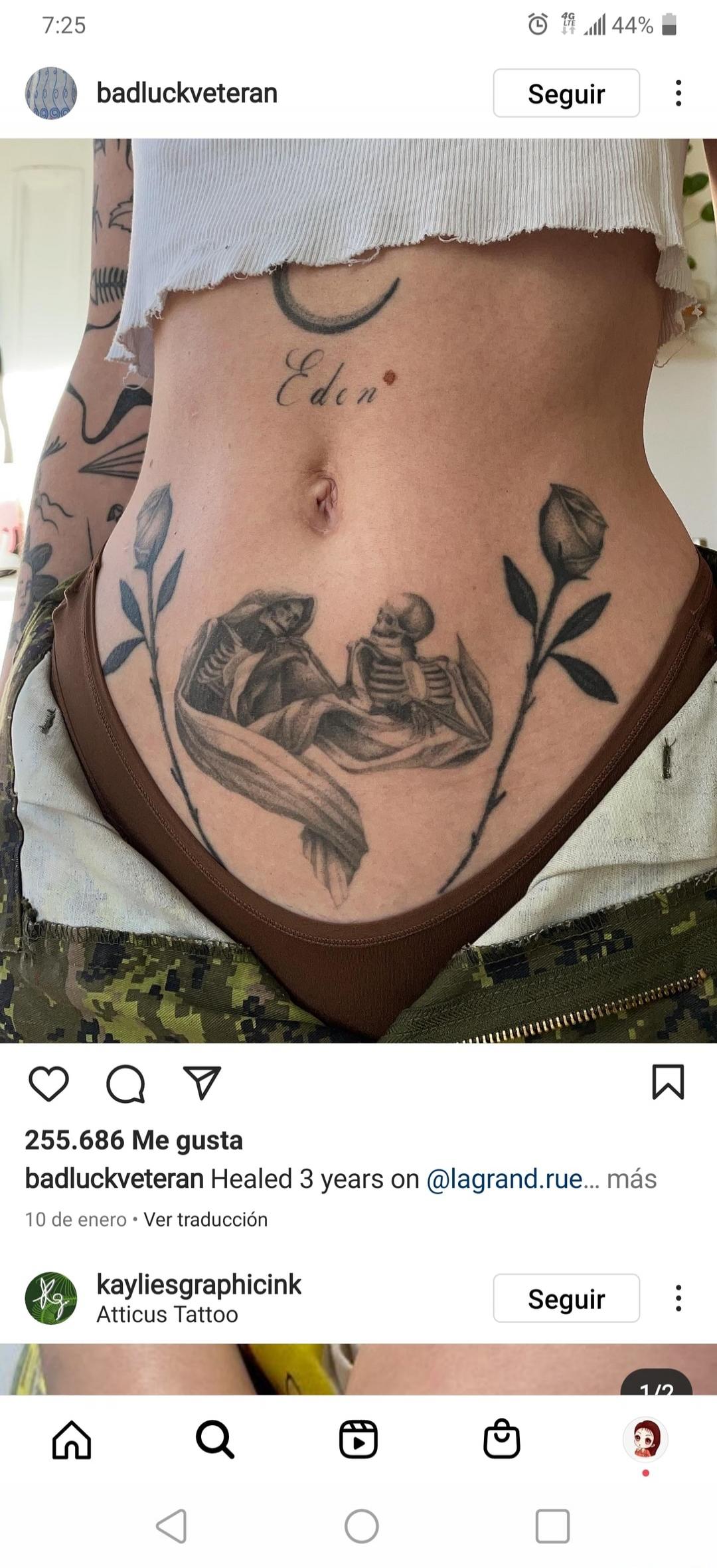 Eden. Tattoo healed 3 years. Atticus Tattoo.