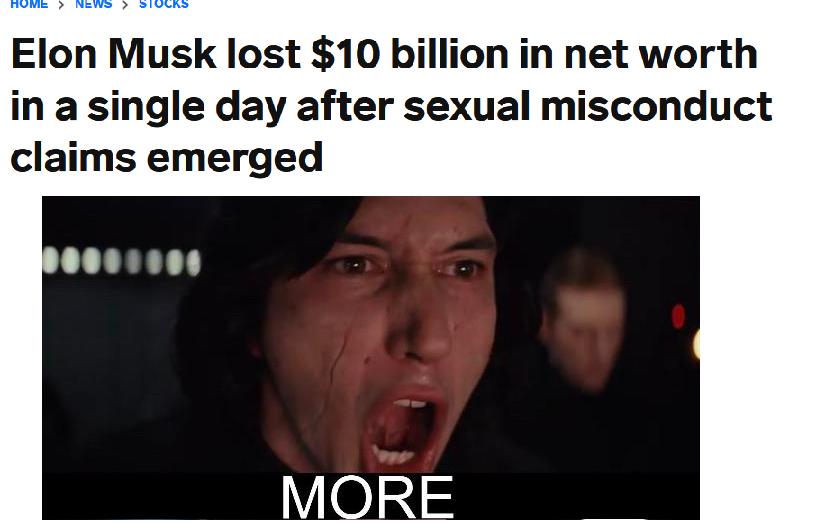 Elon Musk lost 10 billion in net worth in a single day after sexual misconduct claims emerged